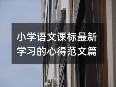 小学语文课标最新学习的心得范文篇