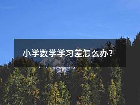 小学数学学习差怎么办?