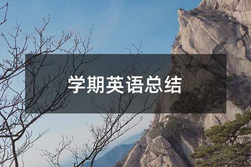学期英语总结